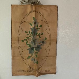 Vintage Sign Burlap panel